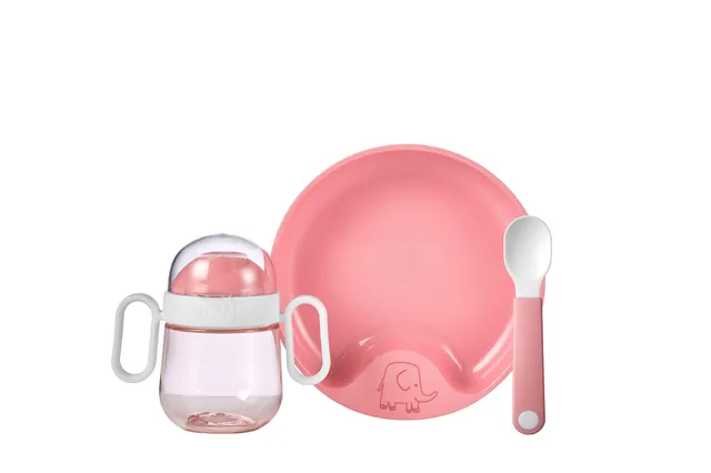 mepal-mio-set-repas-b-b-3-pi-ces-deep-pink-tasse-assiette-cuill-re image 1