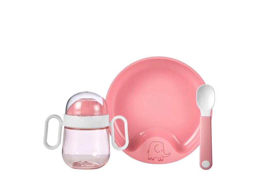 mepal-mio-set-repas-b-b-3-pi-ces-deep-pink-tasse-assiette-cuill-re image 1
