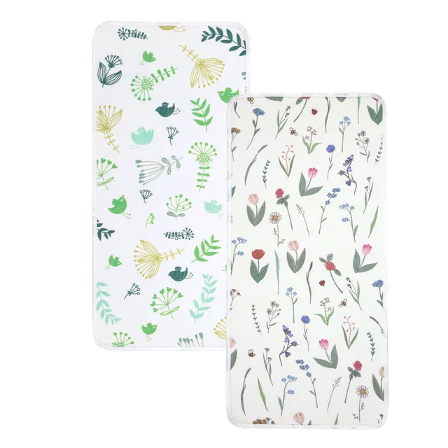 matelas-langer-imperm-able-haakaa-lot-de-2-avec-motifs-botaniques image 1
