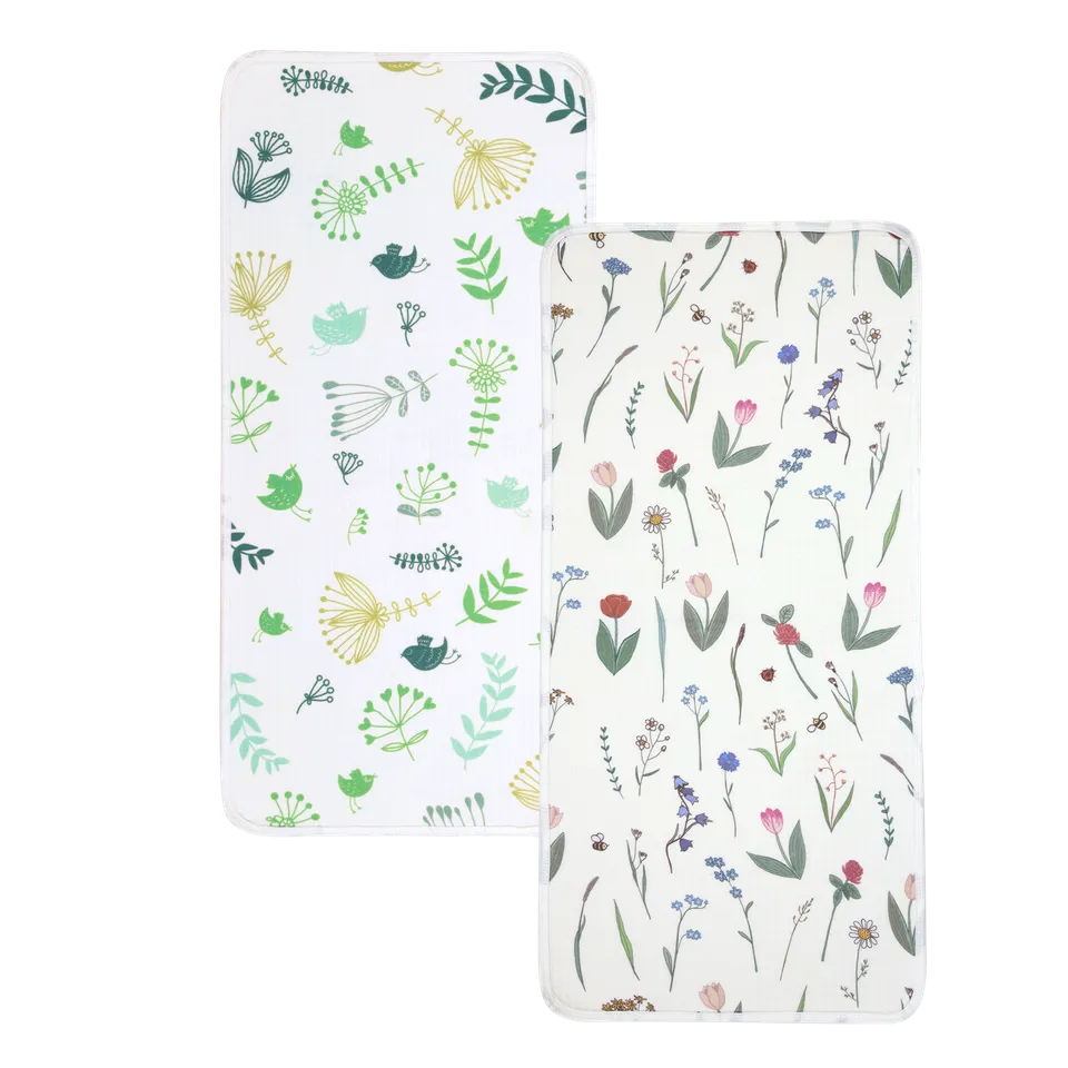 matelas-langer-imperm-able-haakaa-lot-de-2-avec-motifs-botaniques image 1