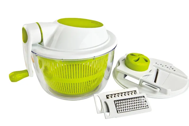 metaltex-lot-essoreuse-salade-avec-r-pes-et-trancheuse-24-5-cm-manivelle-bol-et- image 1