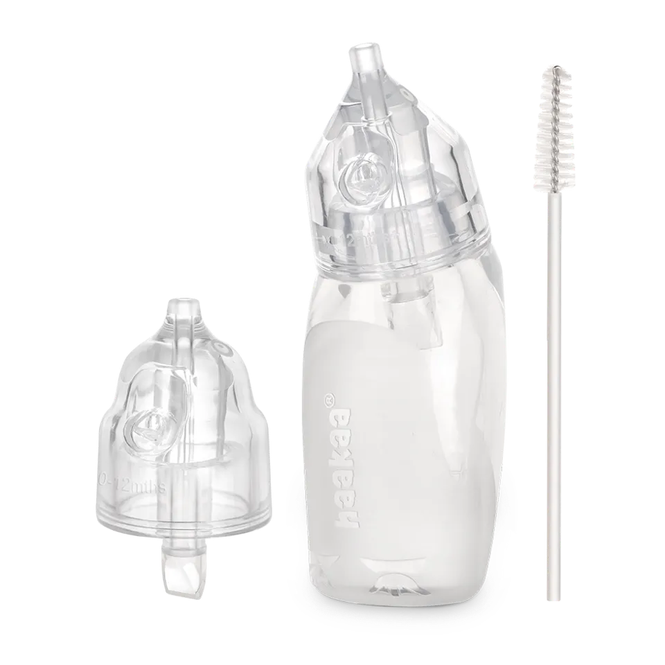 haakaa-mouche-b-b-manchot-en-silicone-aspirateur-nasal-manuel-avec-2-embouts image 1