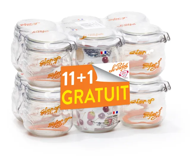 pack-promotionnel-12-bocaux-le-parfait-super-0-5-l-11-1-gratuit-verre-robuste image 1