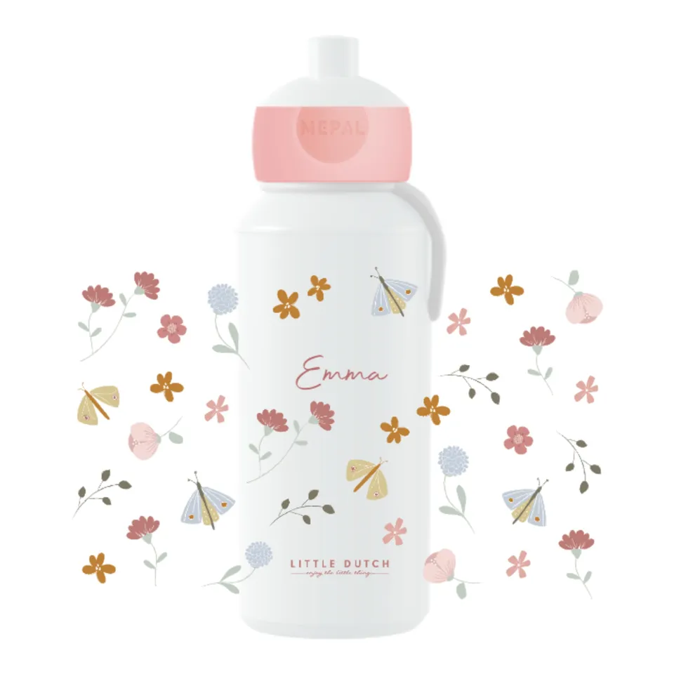 mepal-little-dutch-bouteille-d-eau-pop-up-campus-personnalisable-avec-nom-400-ml image 1