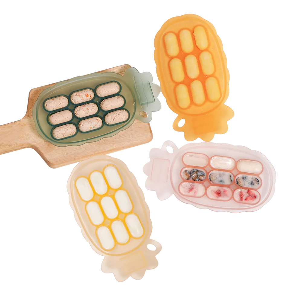 plateau-pur-e-en-silicone-ananas-haakaa-avec-fentes-pour-tiquettes image 1