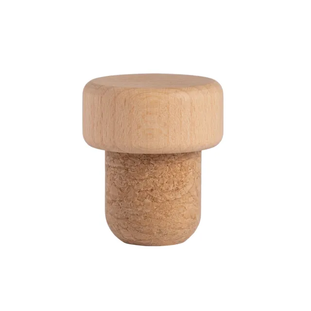 bouchon-en-li-ge-pour-bouteille-rhum-alchemist-le-parfait-t-te-en-bois image 1