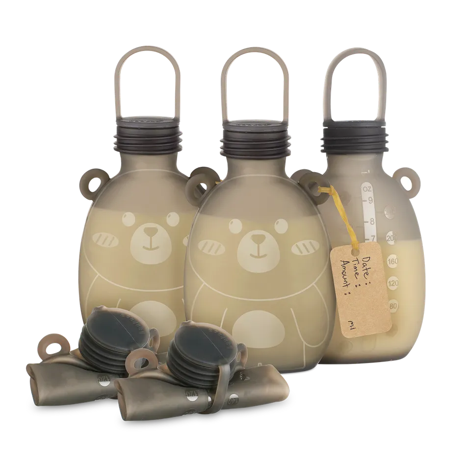 haakaa-happii-bear-sac-de-stockage-de-lait-maternel-en-silicone image 1