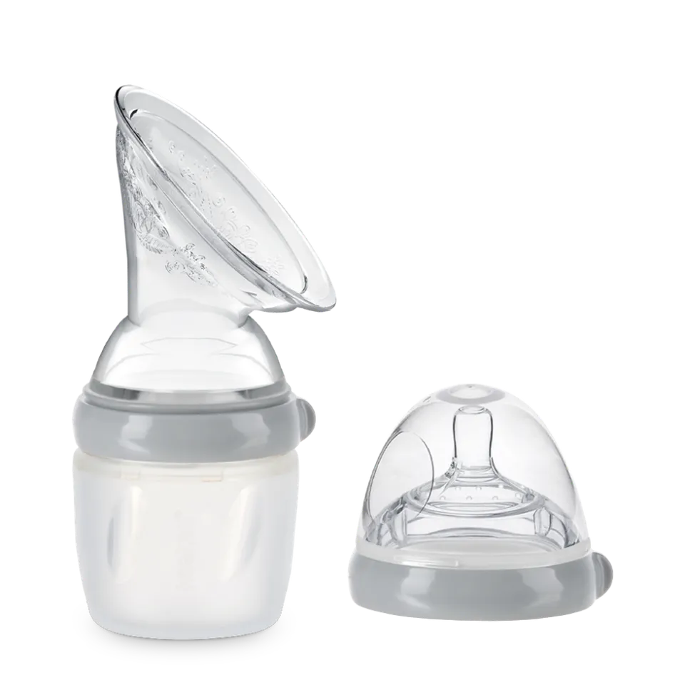 haakaa-g-n-ration-3-tire-lait-en-silicone-avec-biberon-160ml-ensemble image 1