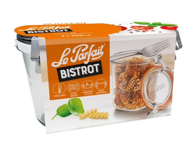 set-de-2-bocaux-bistrot-le-parfait-avec-clips-inox-pour-st-rilisation image 1