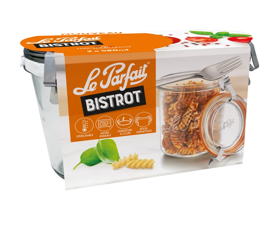set-de-2-bocaux-bistrot-le-parfait-avec-clips-inox-pour-st-rilisation image 1