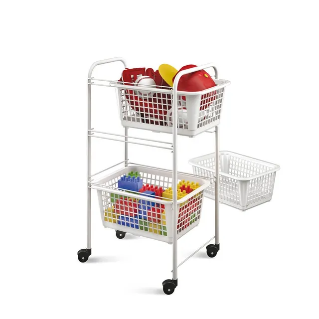 metaltex-san-diego-chariot-de-rangement-roulettes-3-paniers-amovibles-blanc image 1