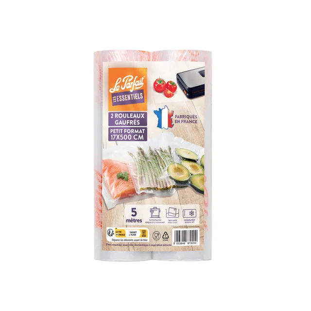 le-parfait-lot-de-2-rouleaux-de-film-micro-gaufr-pour-machine-sous-vide-20-cm-x- image 1