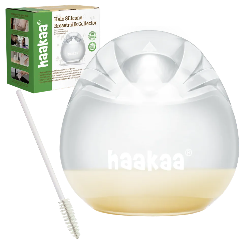 haakaa-collecteur-de-lait-maternel-halo-en-silicone-90-ml-avec-sac-de-rangement image 1