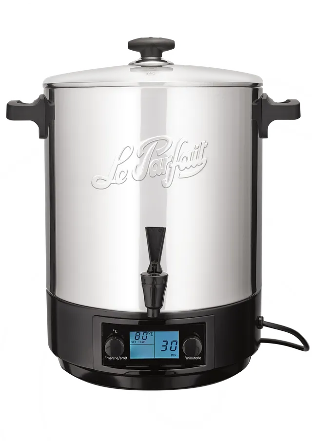 le-parfait-st-rilisateur-lectrique-23-l-en-inox-avec-couvercle-en-verre-4-bocaux image 1