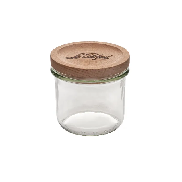 bocal-en-verre-le-parfait-dition-bois-avec-couvercle-en-h-tre-naturel-255-ml-500 image 1