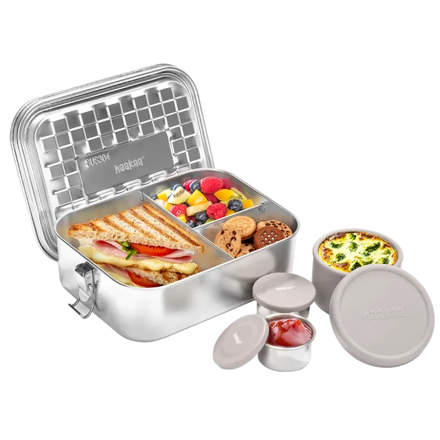 haakaa-bo-te-lunch-en-acier-inoxydable-avec-3-bo-tes-snack image 1