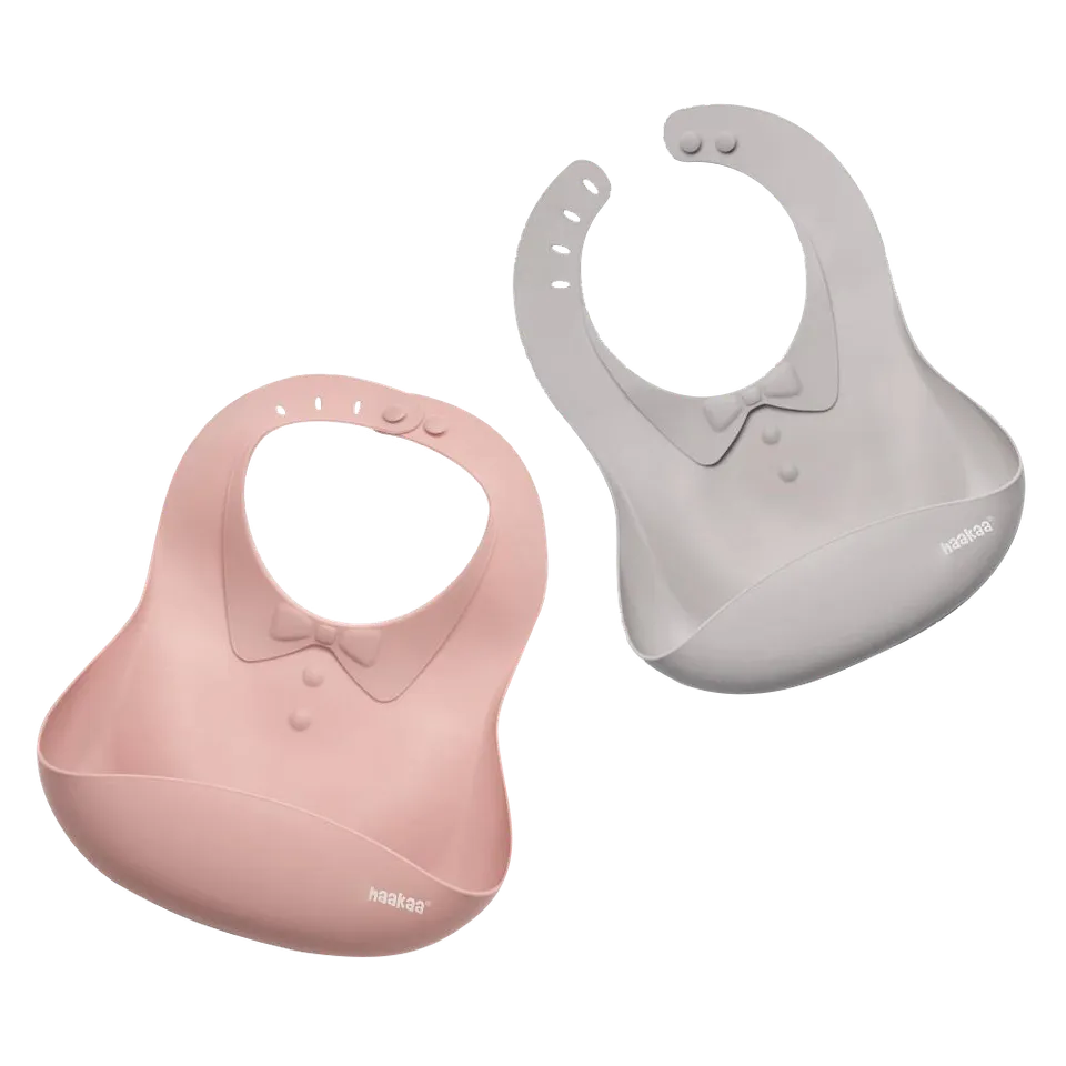 bavoir-b-b-en-silicone-haakaa-avec-poche-de-r-cup-ration image 1