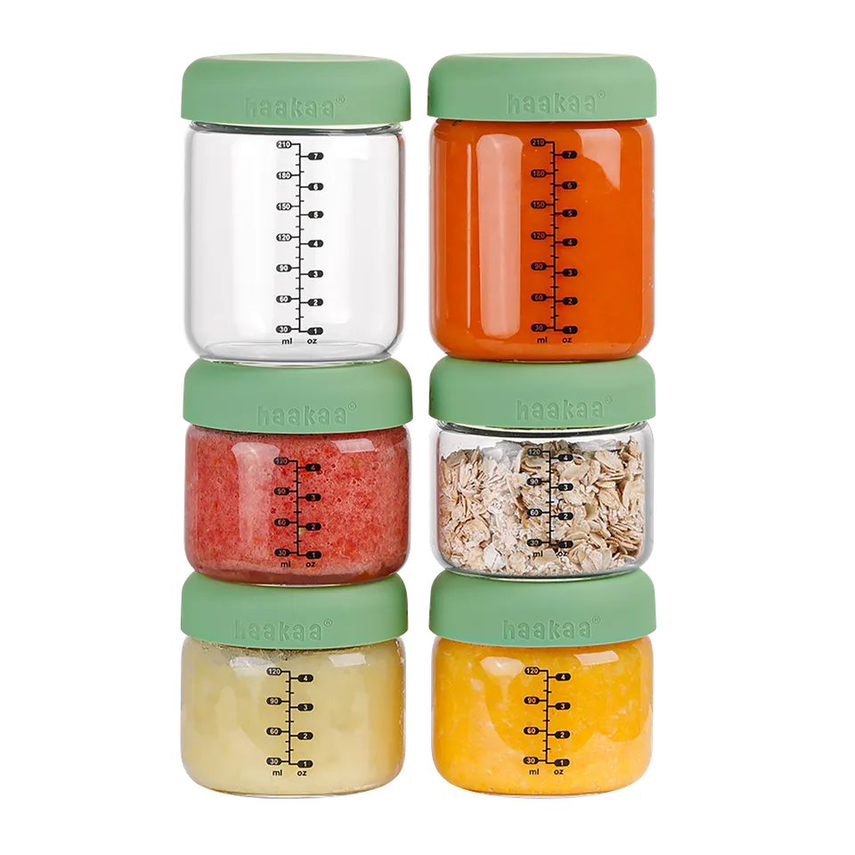 haakaa-sealed-glass-storage-jar-set-airtight-silicone-lids image 1