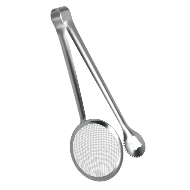 metaltex-pince-frire-inox-28-cm-3-en-1-avec-gouttoir image 1