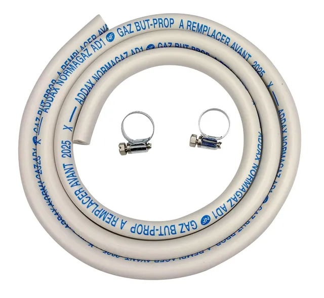 tuyau-de-gaz-le-parfait-150cm-flexible-butane-propane-avec-colliers image 1