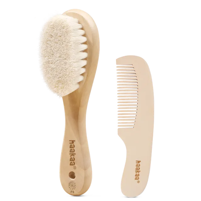 brosse-cheveux-pour-b-b-en-laine-de-mouton-haakaa image 1
