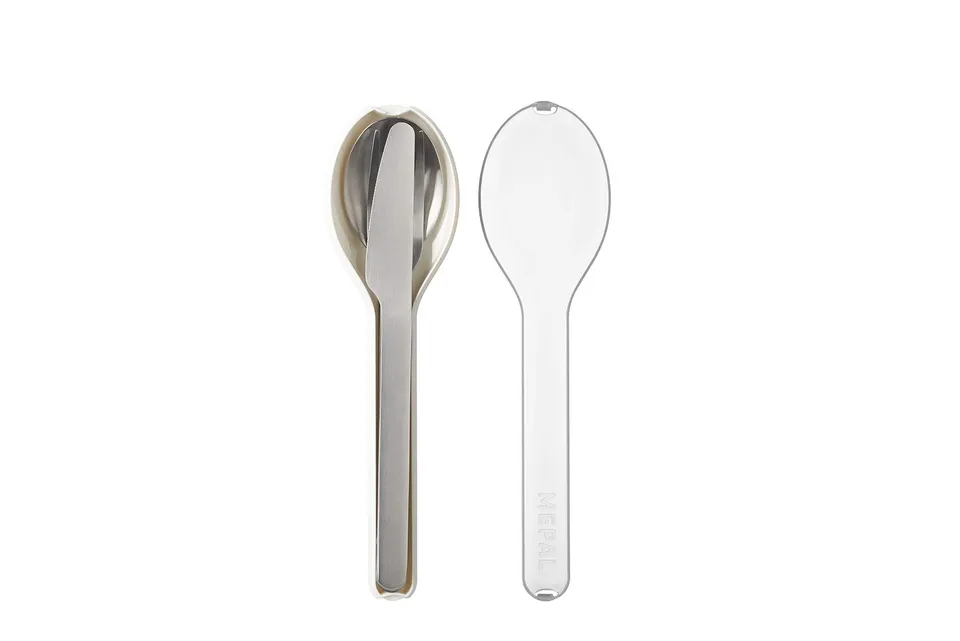mepal-ellipse-set-de-couverts-3-pi-ces-avec-tui-de-voyage-acier-inoxydable-blanc image 1