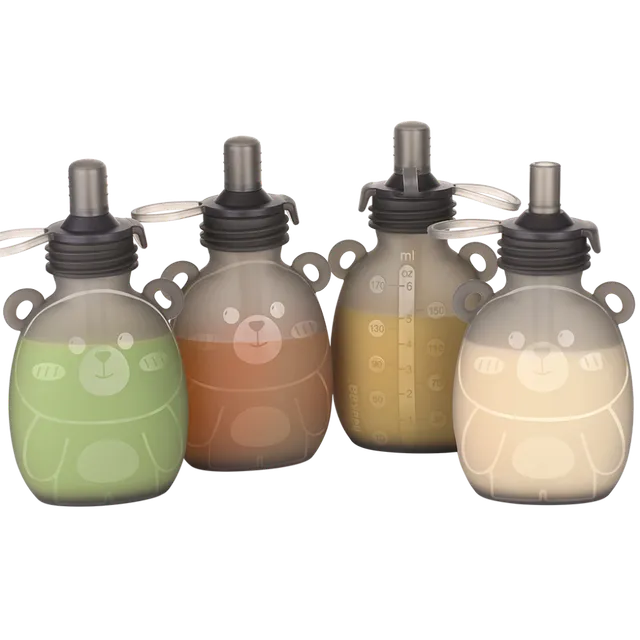 haakaa-happii-bear-pochon-r-utilisable-en-silicone-gourde-snack image 1