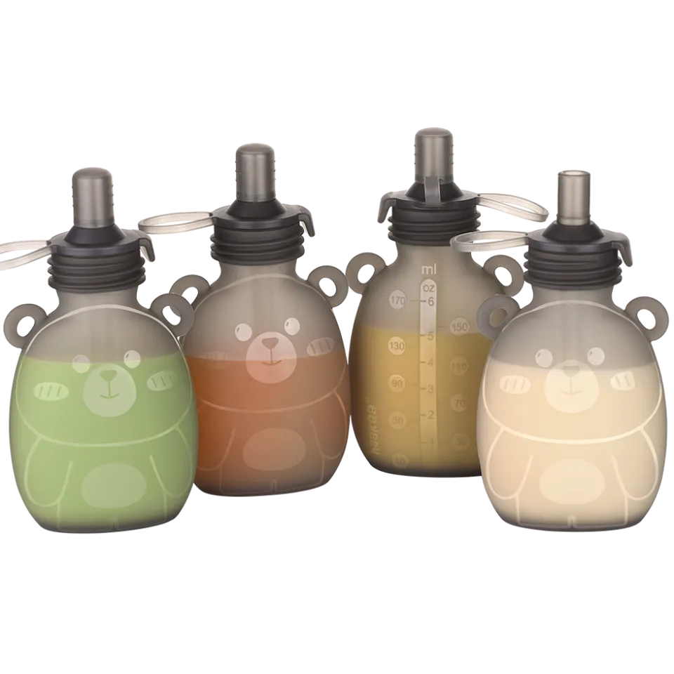 haakaa-happii-bear-pochon-r-utilisable-en-silicone-gourde-snack image 1