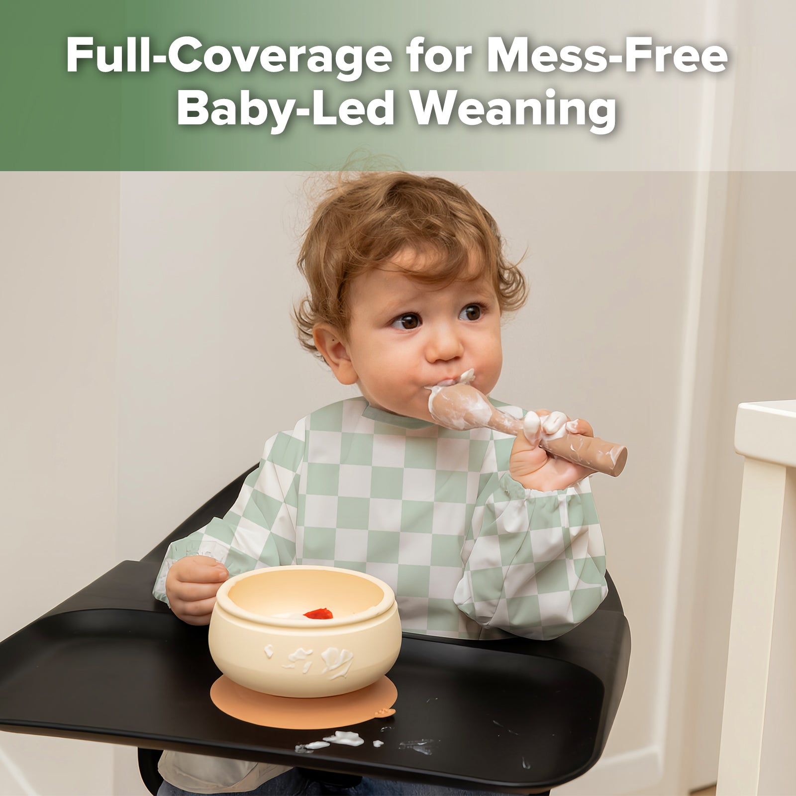 haakaa-long-sleeved-smock-bib-bavoir-manches-longues image 2