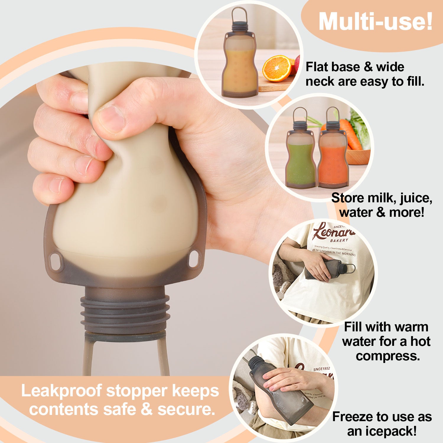 sachets-de-conservation-de-lait-maternel-en-silicone-haakaa-260-ml image 5