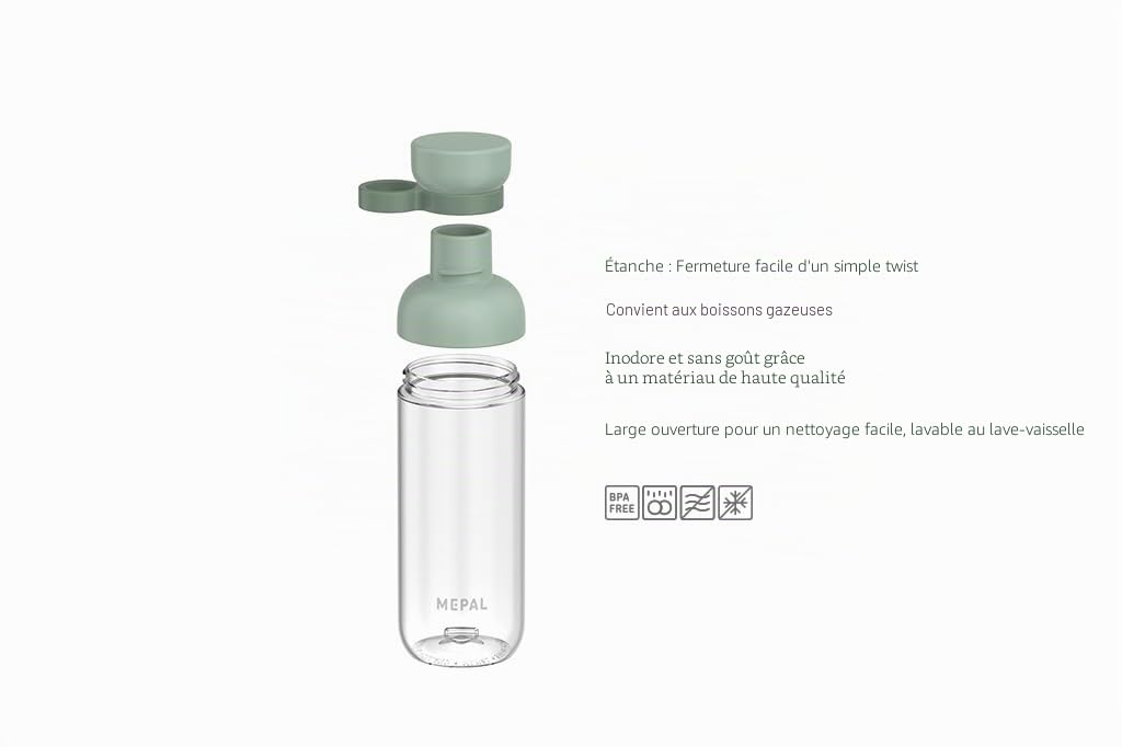 mepal-bouteille-d-eau-vita-900-ml-nordic-sage-avec-deux-ouvertures image 2