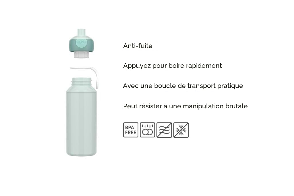 mepal-gourde-pop-up-campus-pour-enfant-400-ml-rose-tanche-et-sans-bpa image 2