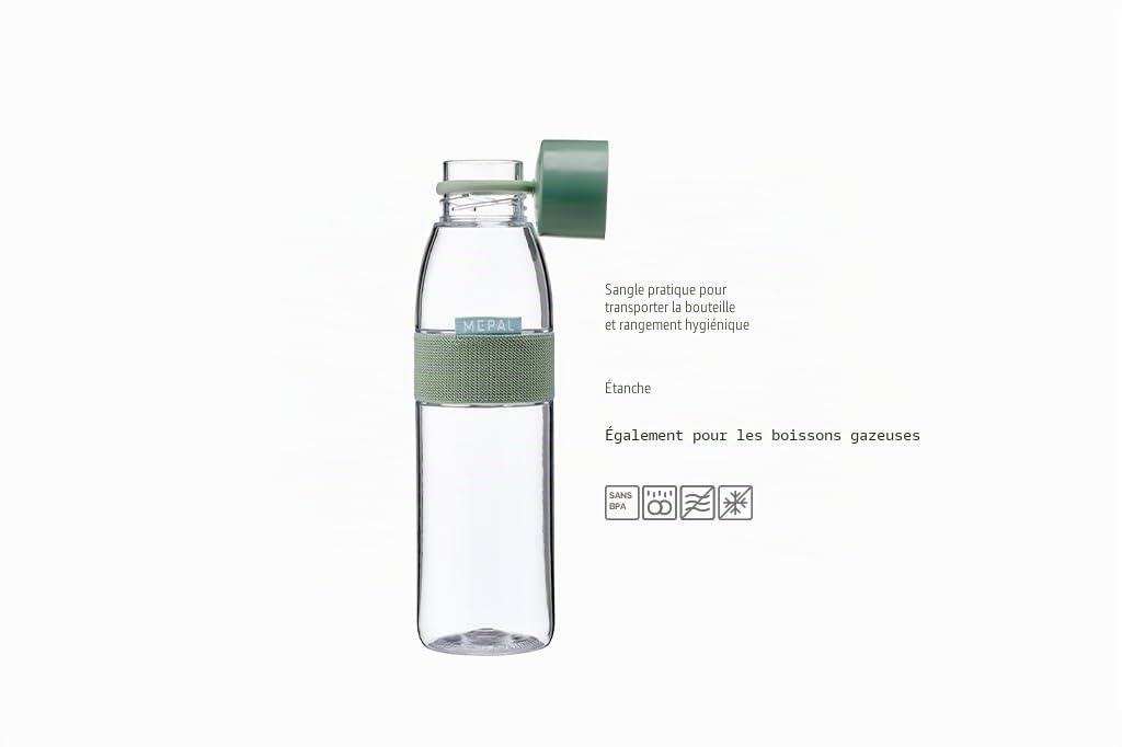 mepal-bouteille-d-eau-ellipse-700-ml-r-utilisable-tanche-pour-eaux-gazeuses image 2