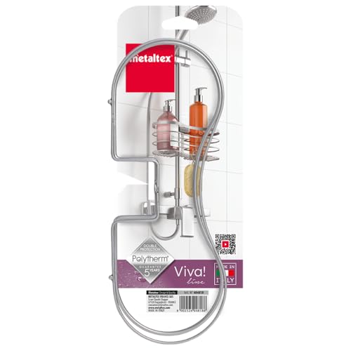 metaltex-porte-accessoires-de-douche-silver-fixation-sans-per-age-polytherm image 6