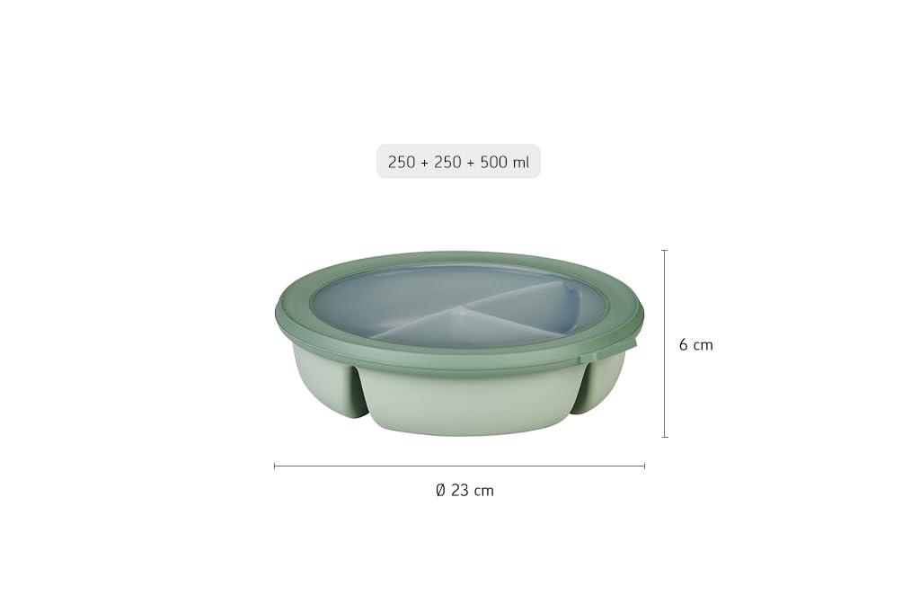 mepal-cirqula-bol-bento-rond-3-compartiments-1000-ml-nordic-white-avec-couvercle image 6