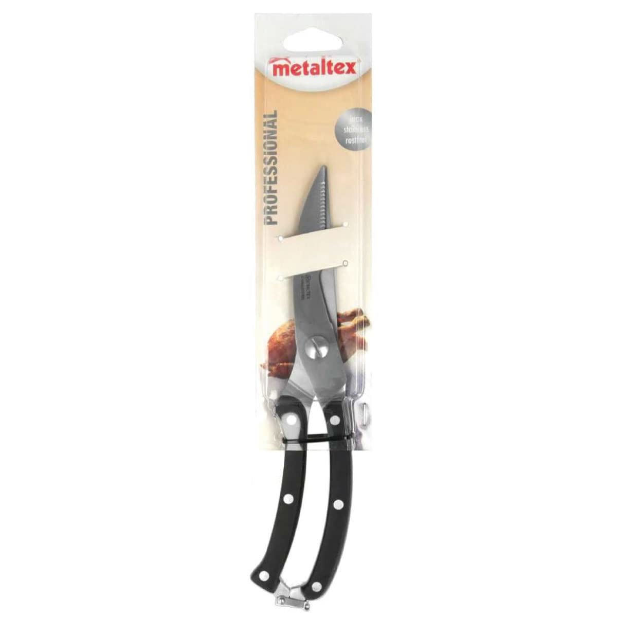 metaltex-professional-cisaille-volaille-25-cm-lame-inox-manche-bak-lite-3-rivets image 2