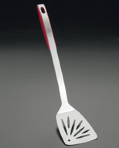 metaltex-design-plus-spatule-fente-inox-avec-manche-rouge image 3