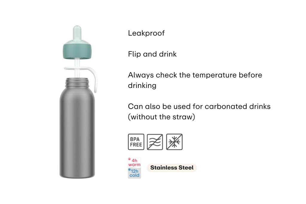 mepal-flip-up-campus-little-dutch-bouteille-isotherme-enfant-350-ml-acier-inoxyd image 3