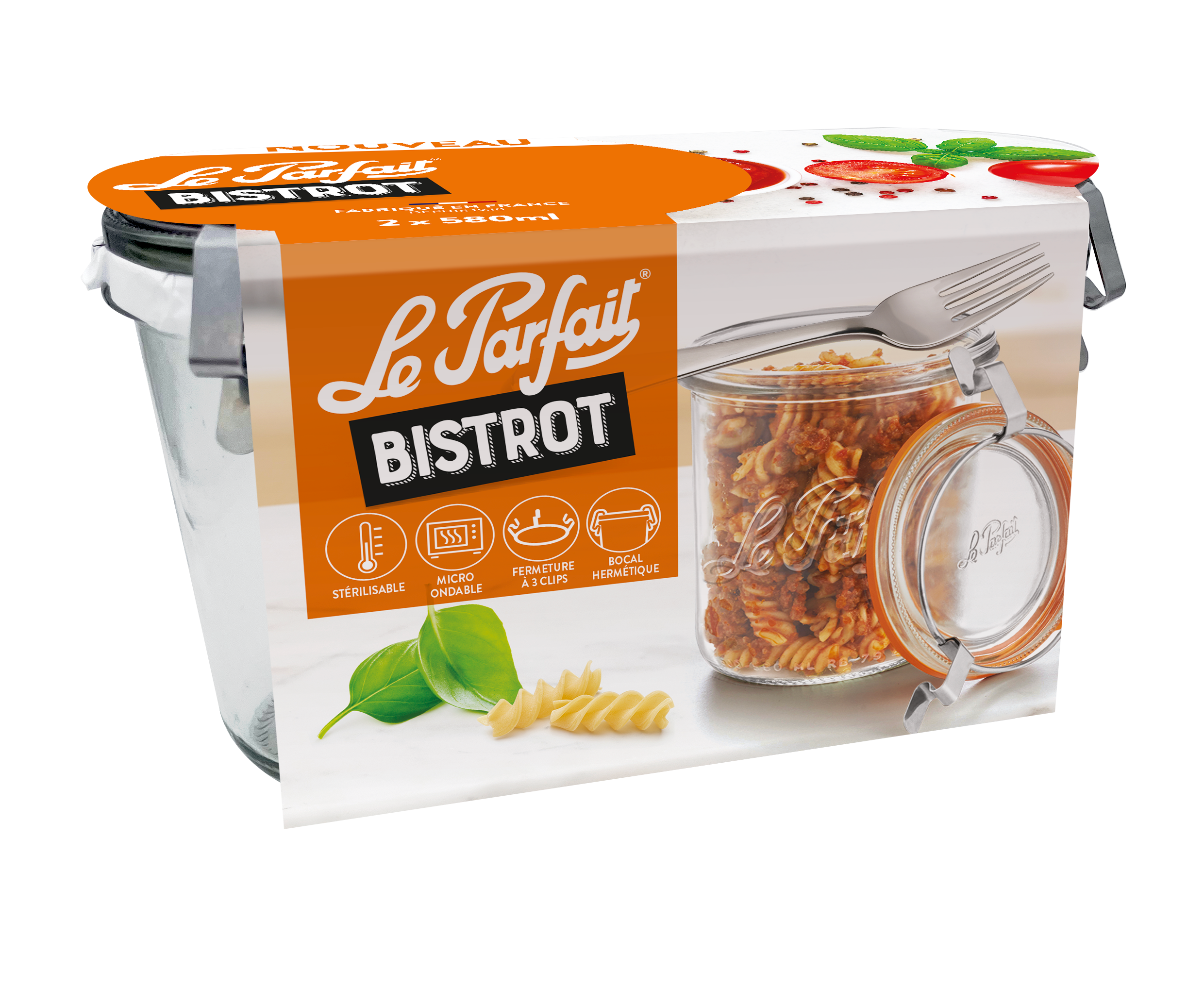 set-de-2-bocaux-bistrot-le-parfait-avec-clips-inox-pour-st-rilisation image 1