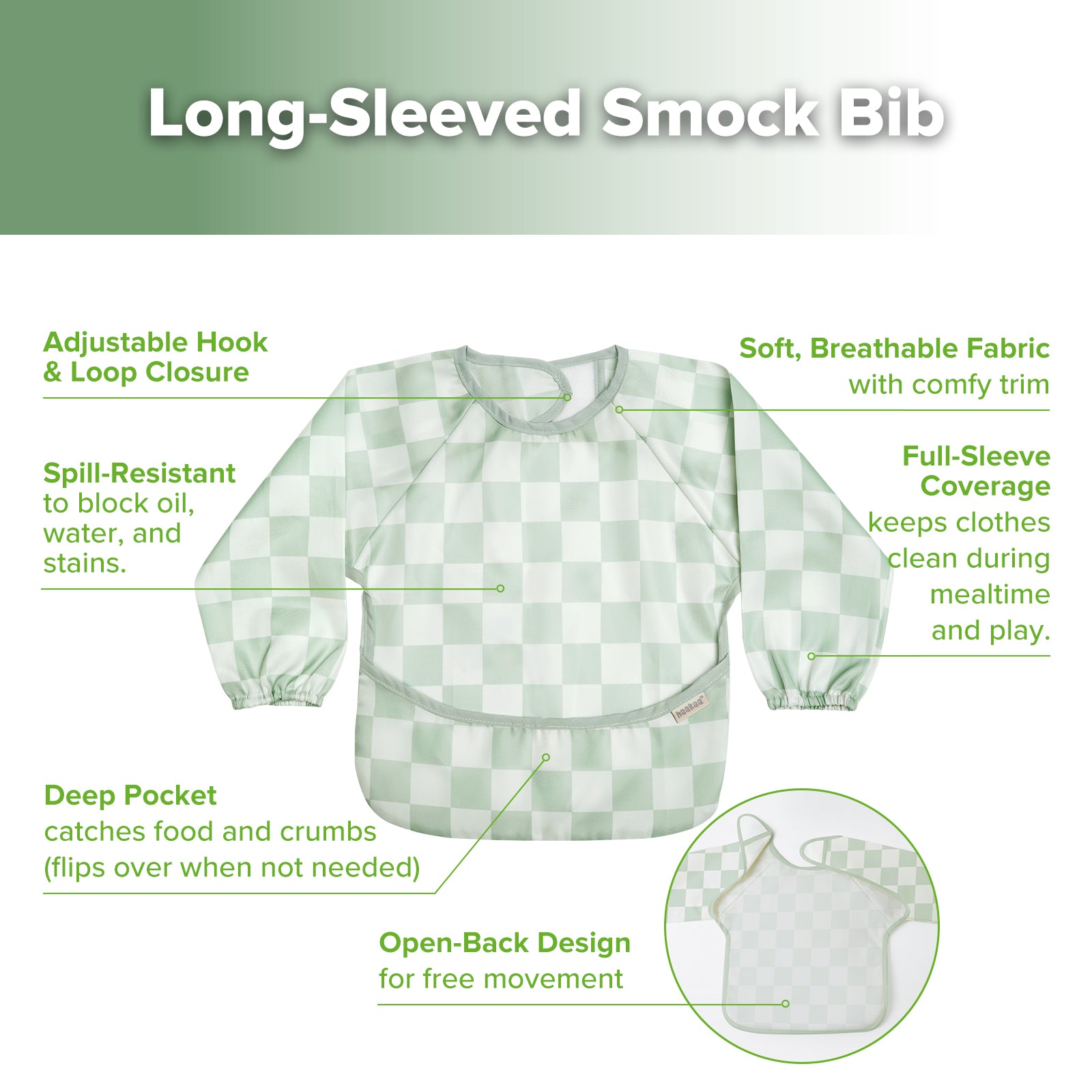 haakaa-long-sleeved-smock-bib-bavoir-manches-longues image 6