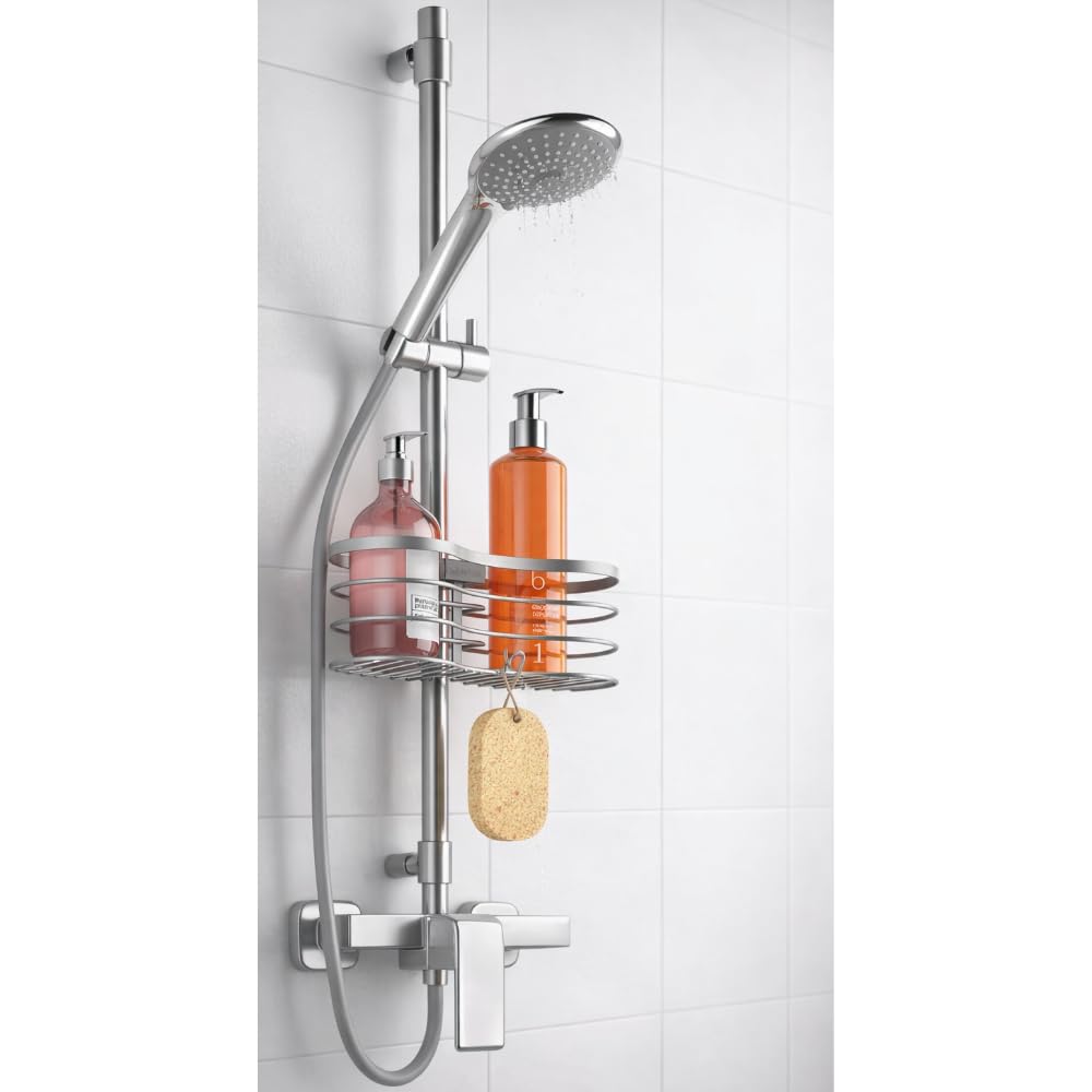 metaltex-porte-accessoires-de-douche-silver-fixation-sans-per-age-polytherm image 2