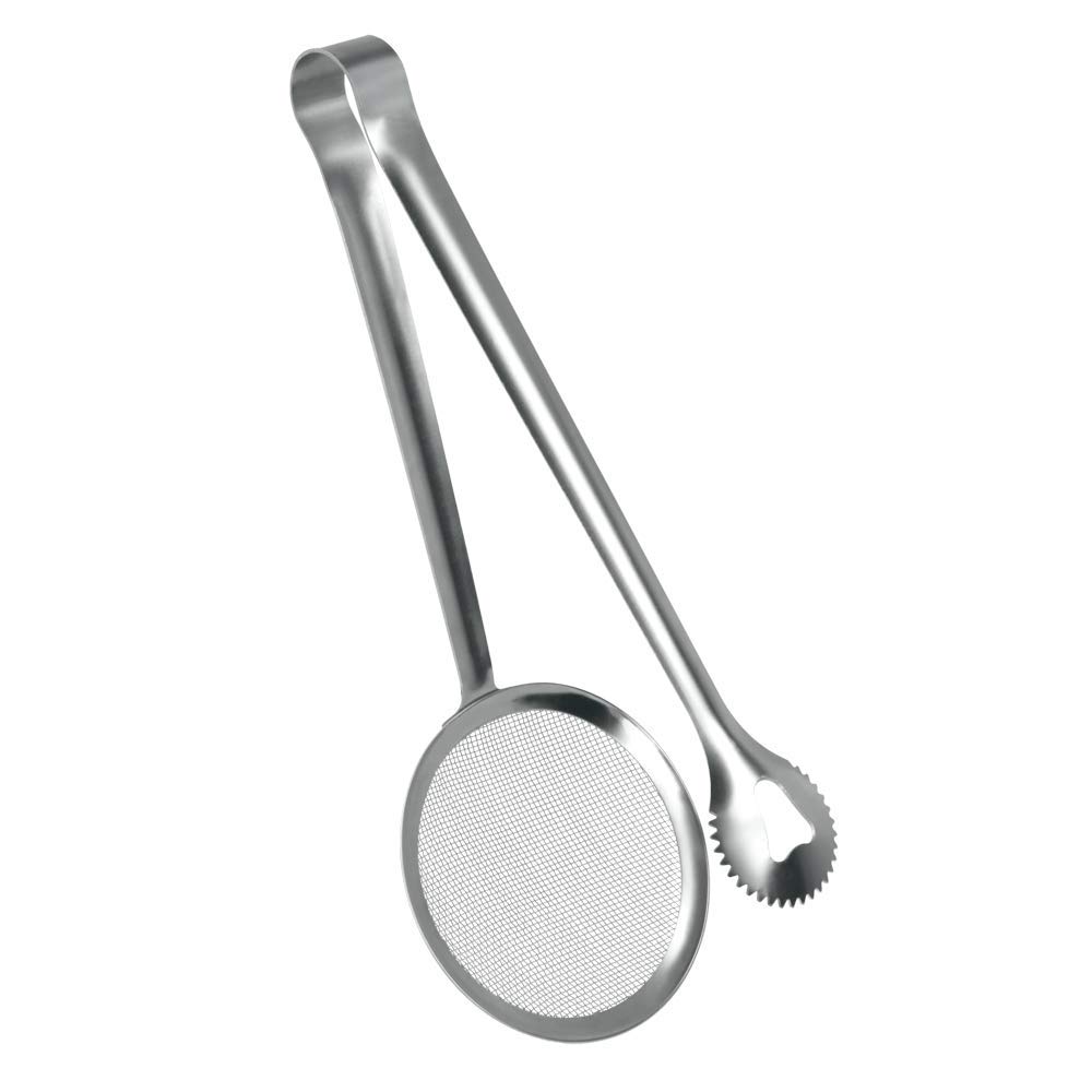 metaltex-pince-frire-inox-28-cm-3-en-1-avec-gouttoir image 1