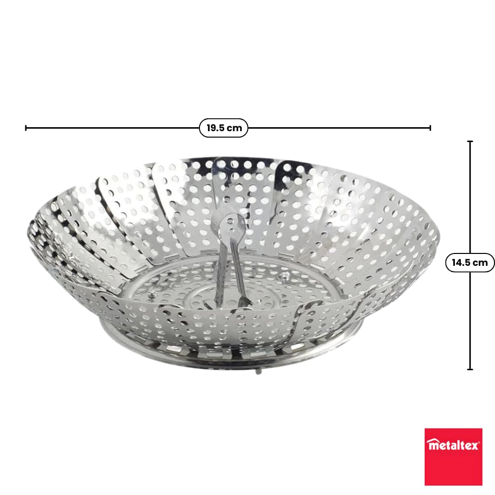 metaltex-vaporette-panier-vapeur-pliable-en-inox-14-x-23-cm-pour-cuisson-de-l-gu image 2