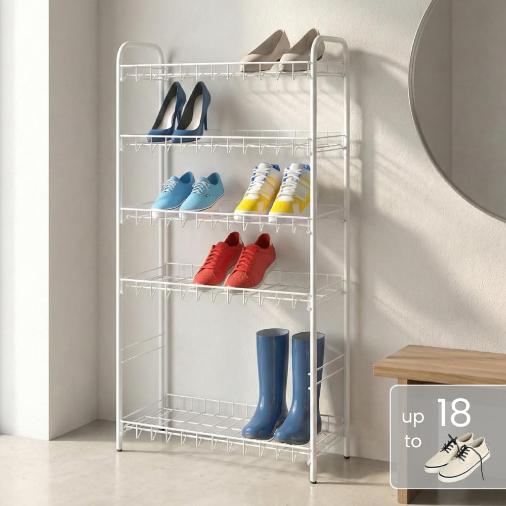 metaltex-shoe-5-porte-chaussures-6-niveaux-blanc-tag-re-m-tallique-pour-18-paire image 2