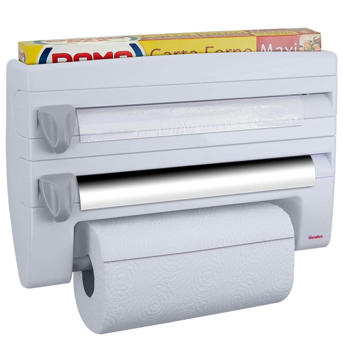 metaltex-roll-n-roll-distributeur-d-essuie-tout-4-en-1-blanc-avec-2-lames image 7