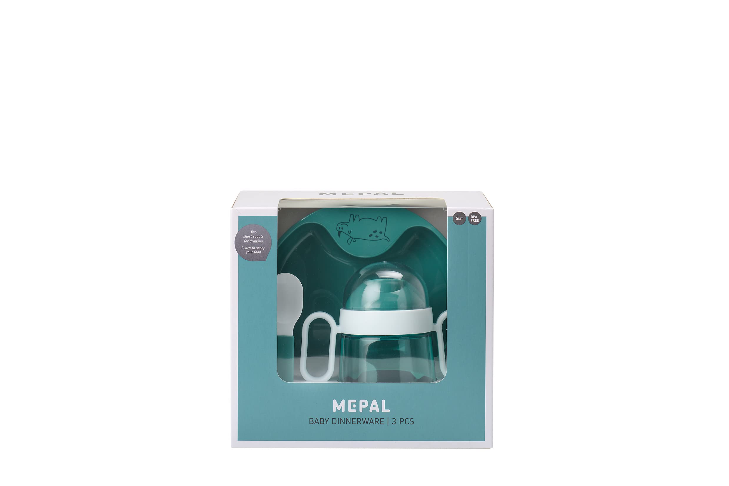 mepal-set-repas-b-b-3-pi-ces-mio-tasse-bec-assiette-cuill-re-deep-turquoise image 2