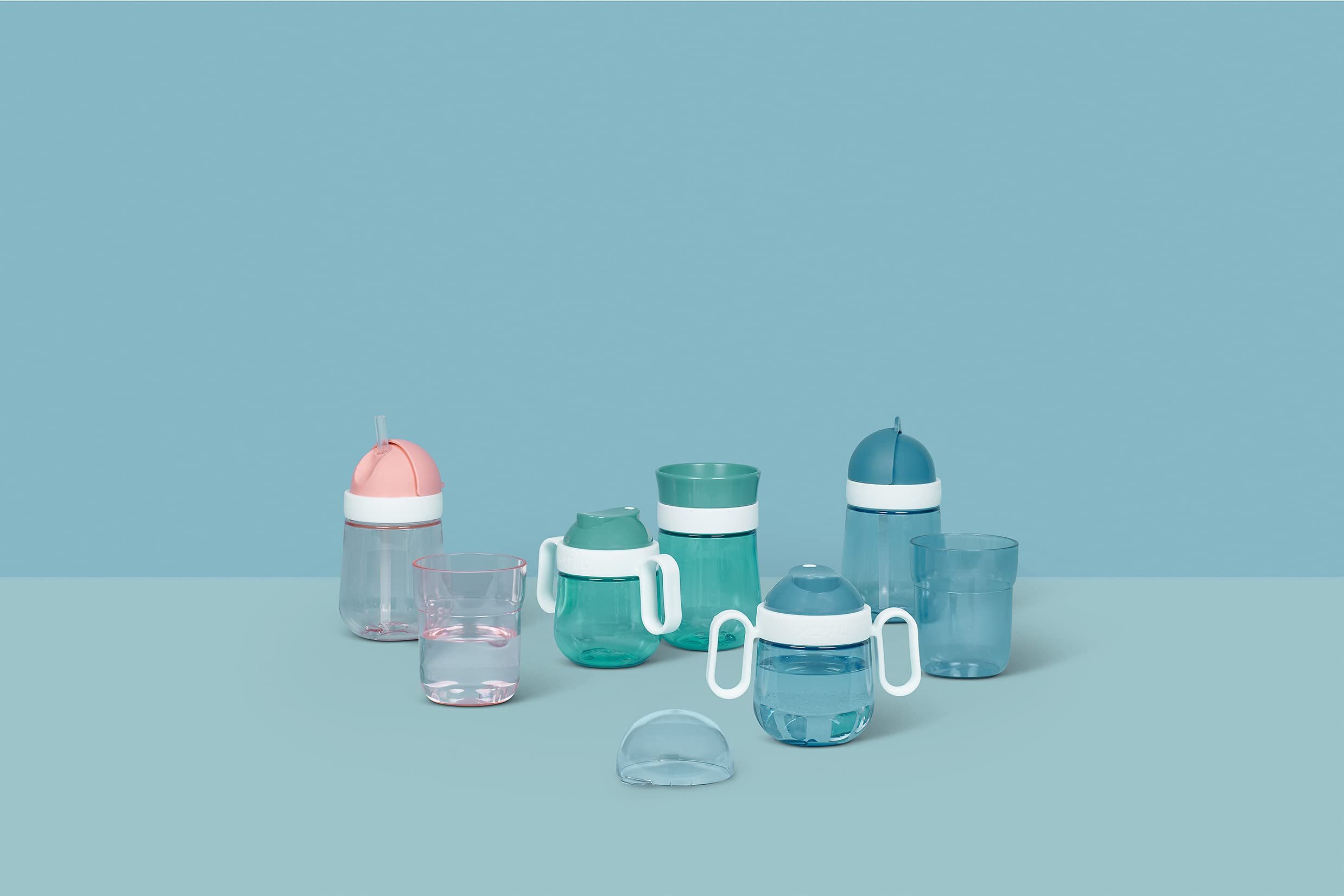 mepal-gourde-anti-fuite-enfant-mio-200-ml-tasse-bec-double-deep-turquoise image 6