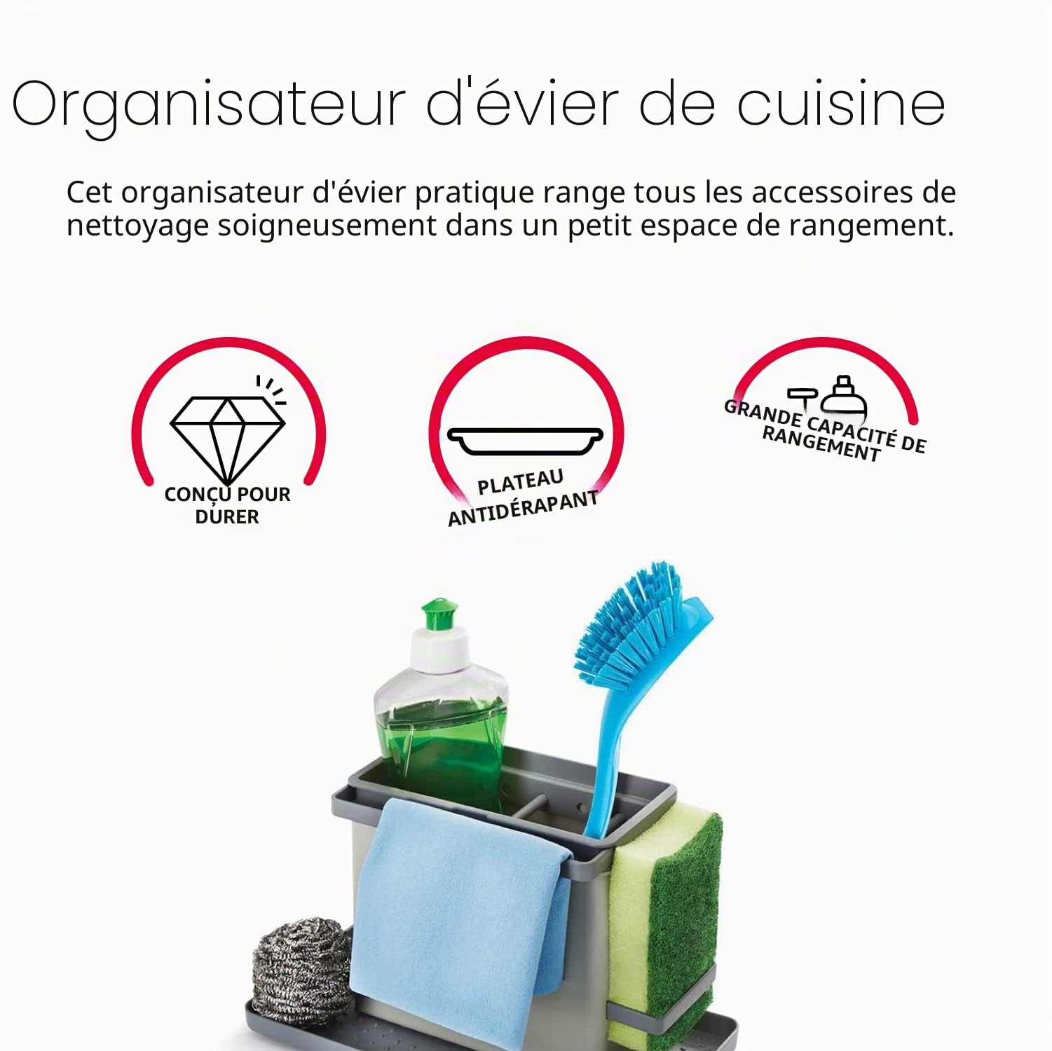 metaltex-tidytex-bac-de-rangement-modulable-pour-vier-avec-plateau-plastique image 3