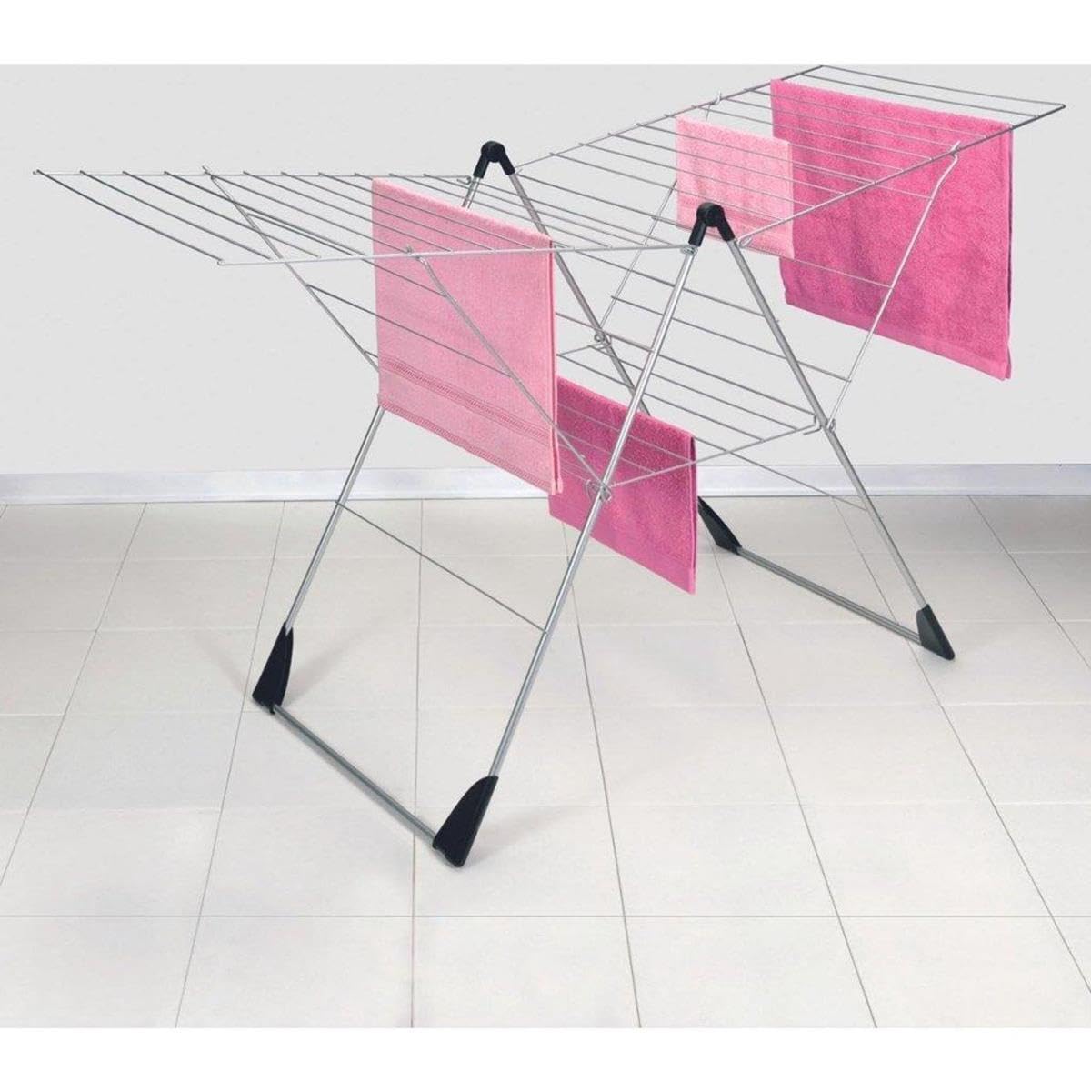 metaltex-vento-s-choir-sur-pieds-pliable-30-m-tres-d-tendage-silver-fa-on-chrome image 2