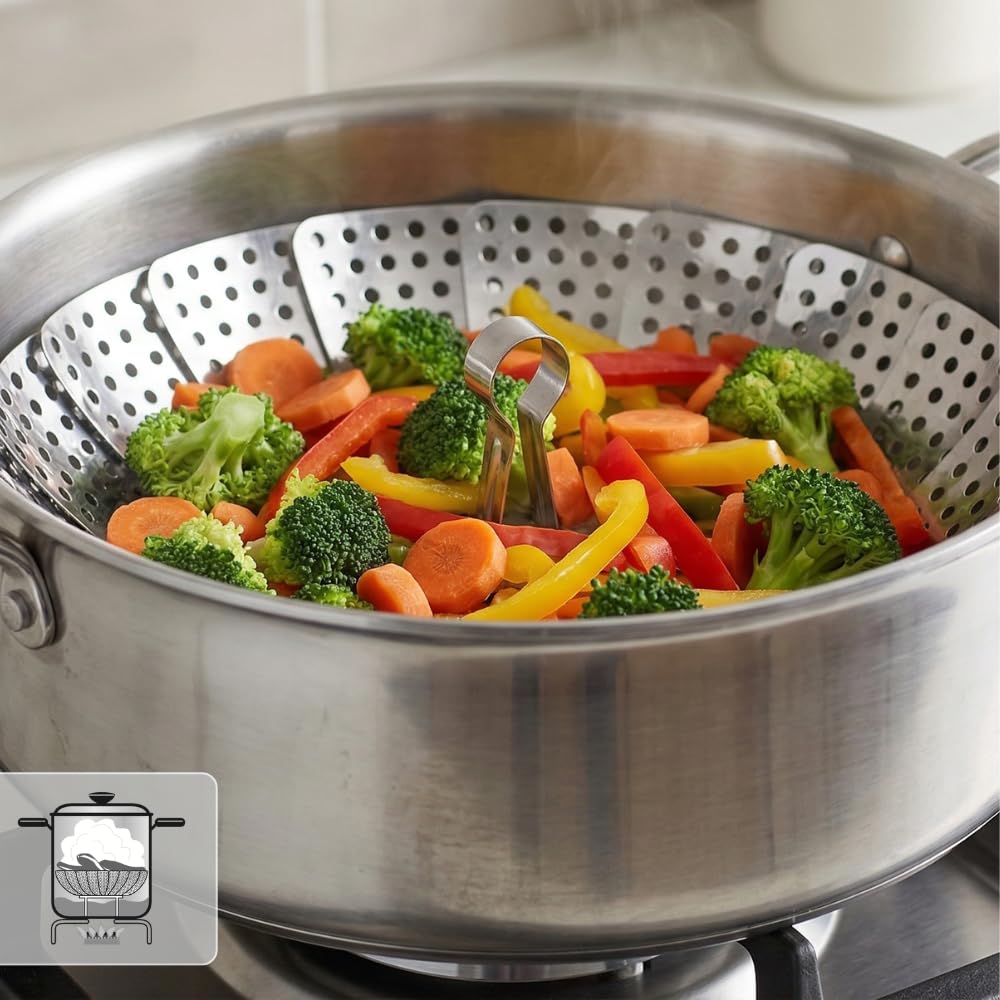 metaltex-vaporette-panier-vapeur-pliable-en-inox-14-x-23-cm-pour-cuisson-de-l-gu image 6